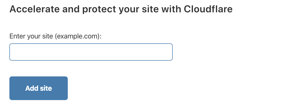 Cloudflare add site